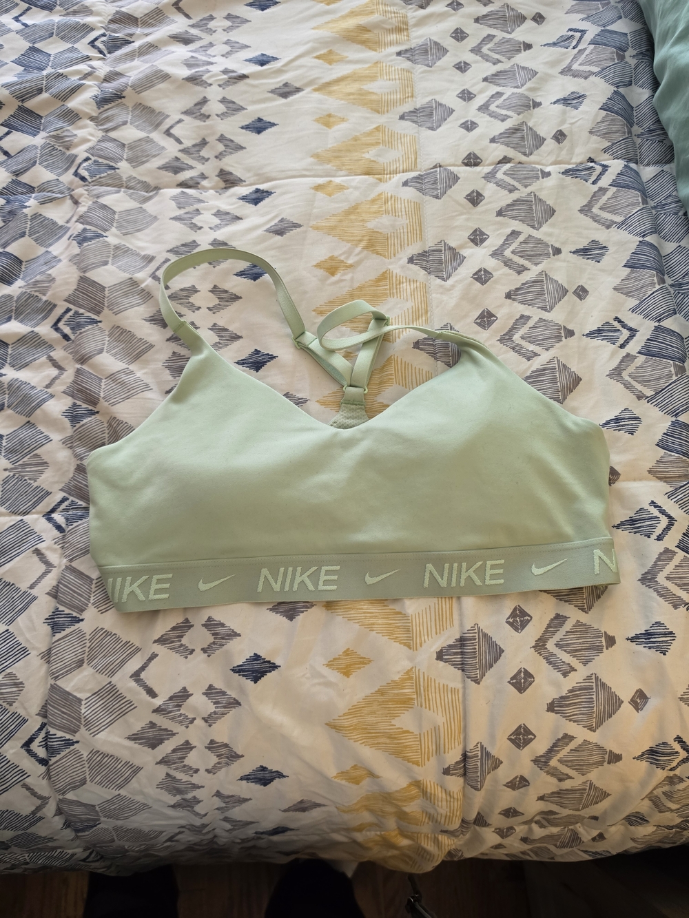 Nike L Mint Green Strappy Sports Bralette